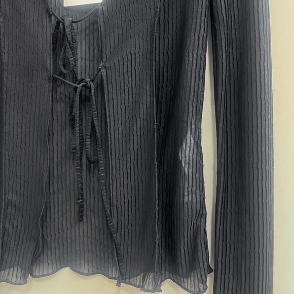 Zara 2 piece Matching Set 🖤 Front Tie LongSleeve Top and Pants Size S NWT - Picture 3 of 8